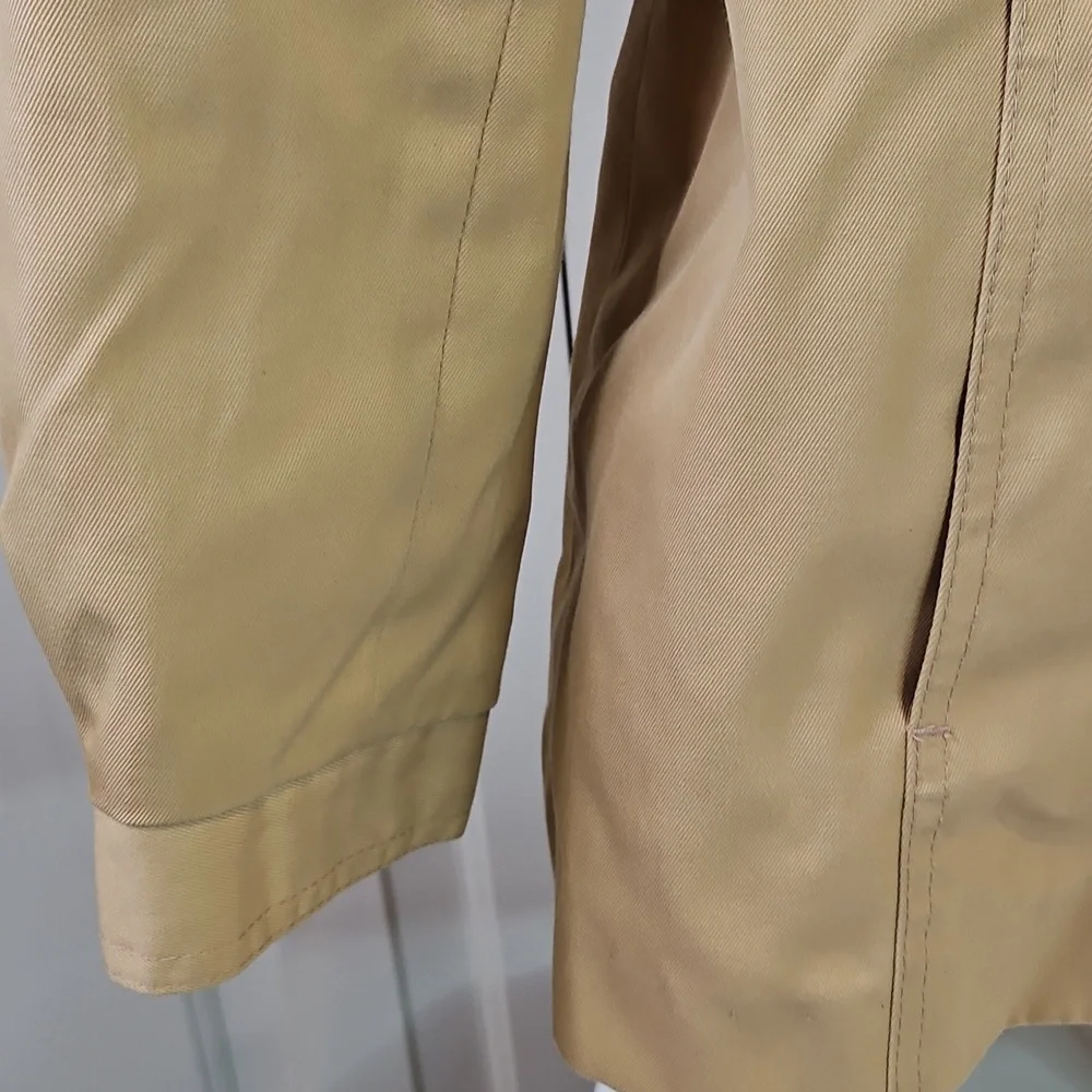 Vintage Casual Corner Tan Utility Jacket with Plaid Hood Kids 11/12 80s